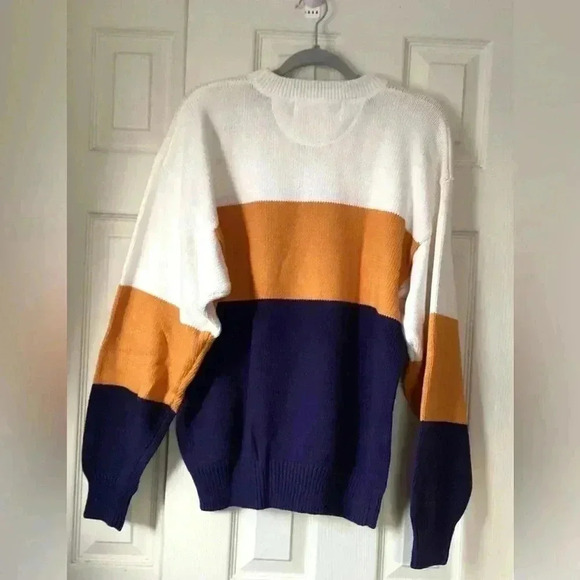 Varsity By Savile Row Sweater Men L  Crew Neck Long Sleeve Knit Pullover Cotton - Picture 4 of 4